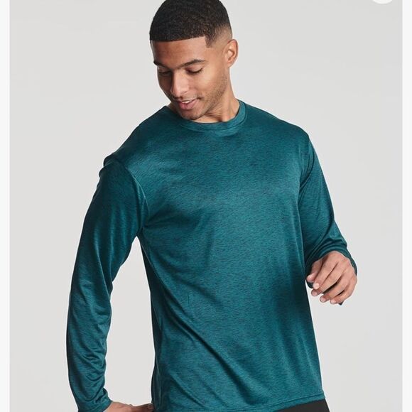 Real Essentials 4 Pack: Dry-Fit LS shirt BLK, Grey, Teal, Burgundy M NWT IN PKG - Picture 2 of 9